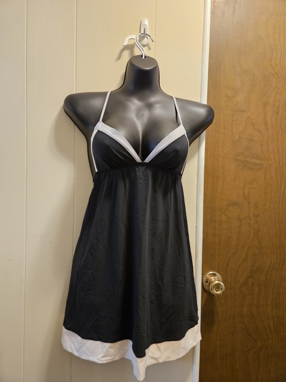 Victoria's Secret Black and White Babydoll Chemise